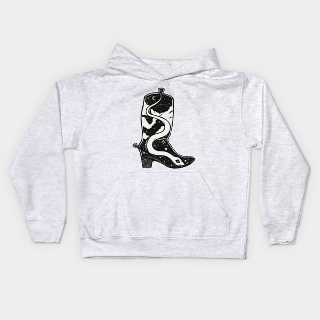 THERE'S A SNAKE IN MY BOOT Starry Snake Design Kids Hoodie by DXTROSE